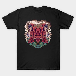 oni samurai with two geisha T-Shirt